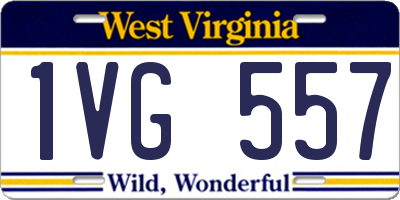 WV license plate 1VG557