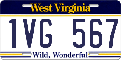 WV license plate 1VG567