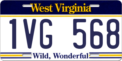 WV license plate 1VG568