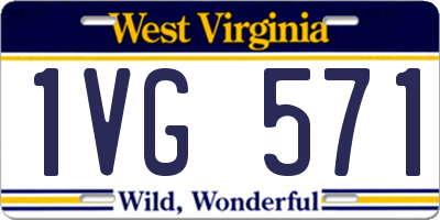 WV license plate 1VG571