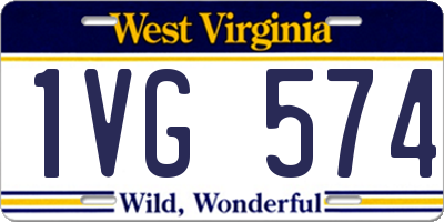 WV license plate 1VG574
