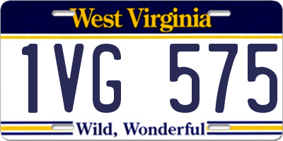 WV license plate 1VG575