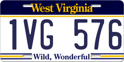WV license plate 1VG576