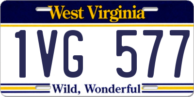 WV license plate 1VG577
