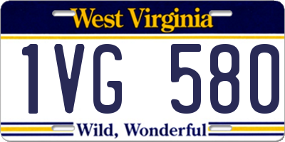 WV license plate 1VG580