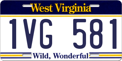 WV license plate 1VG581