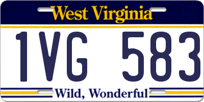 WV license plate 1VG583