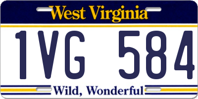 WV license plate 1VG584