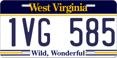 WV license plate 1VG585