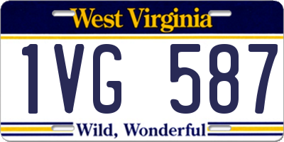 WV license plate 1VG587