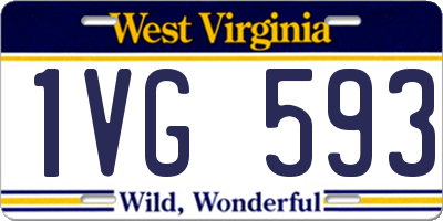 WV license plate 1VG593