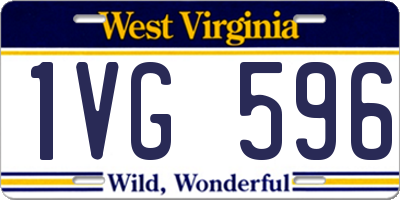 WV license plate 1VG596