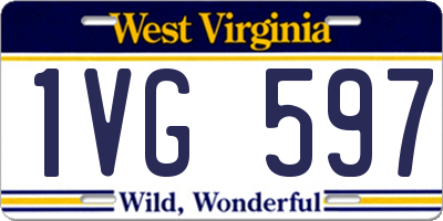 WV license plate 1VG597