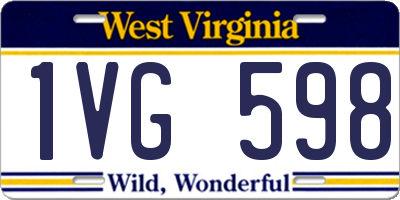 WV license plate 1VG598
