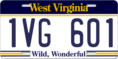 WV license plate 1VG601