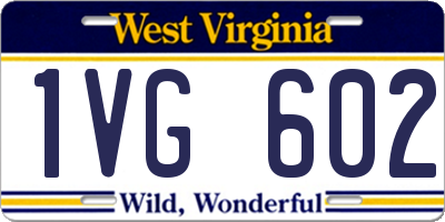 WV license plate 1VG602