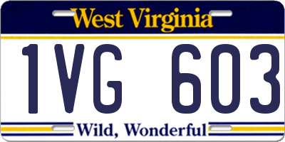WV license plate 1VG603