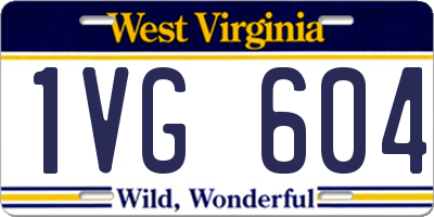 WV license plate 1VG604