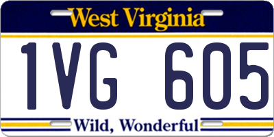 WV license plate 1VG605