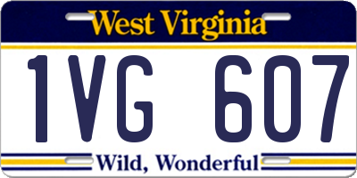 WV license plate 1VG607