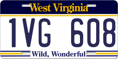 WV license plate 1VG608