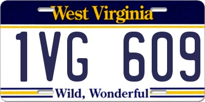 WV license plate 1VG609