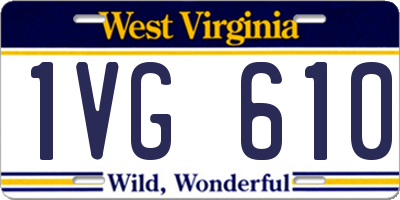 WV license plate 1VG610