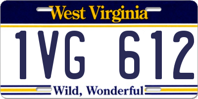 WV license plate 1VG612