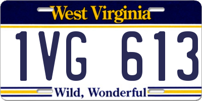 WV license plate 1VG613
