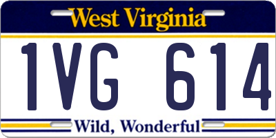 WV license plate 1VG614