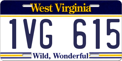 WV license plate 1VG615