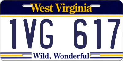 WV license plate 1VG617