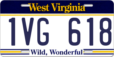 WV license plate 1VG618