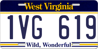 WV license plate 1VG619