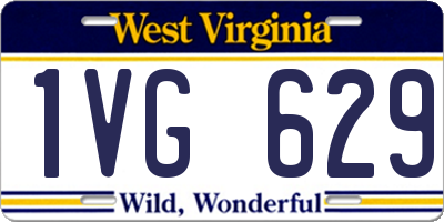WV license plate 1VG629