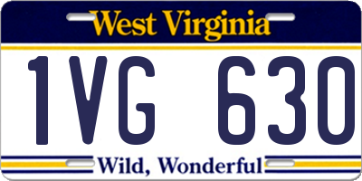 WV license plate 1VG630