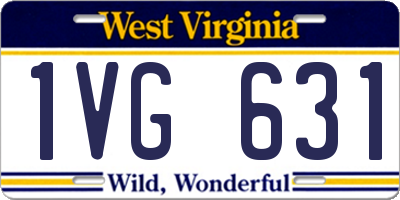 WV license plate 1VG631