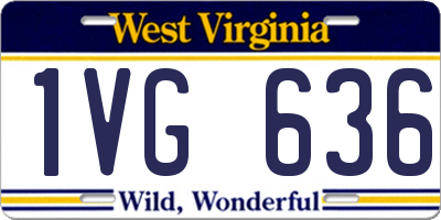 WV license plate 1VG636