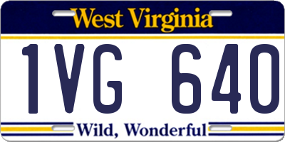 WV license plate 1VG640