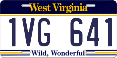 WV license plate 1VG641