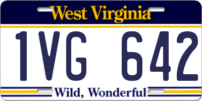 WV license plate 1VG642