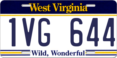 WV license plate 1VG644