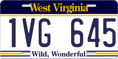 WV license plate 1VG645