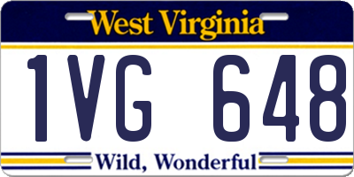 WV license plate 1VG648