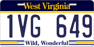 WV license plate 1VG649