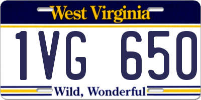 WV license plate 1VG650
