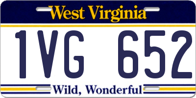 WV license plate 1VG652
