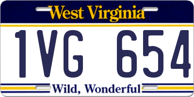 WV license plate 1VG654