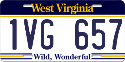 WV license plate 1VG657