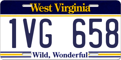 WV license plate 1VG658